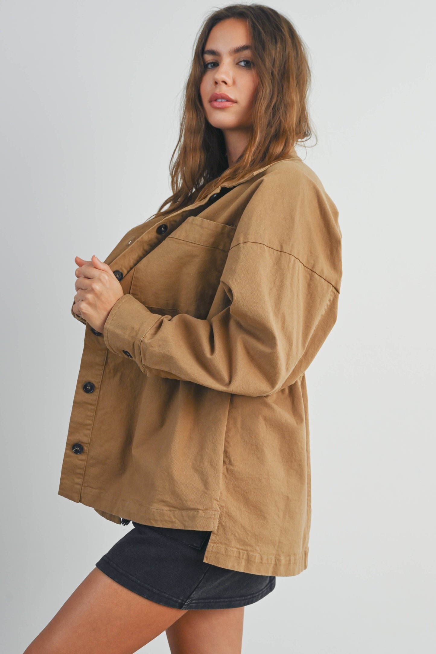 Fall Adjustable Waist Cotton Jacket