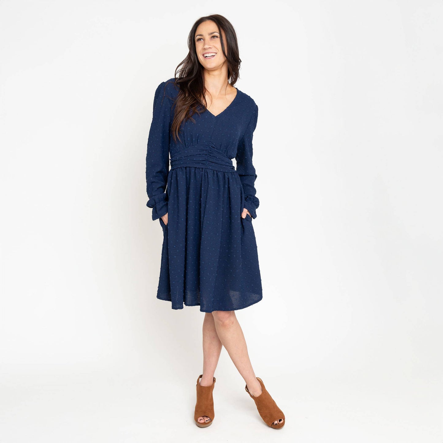 Swiss Dot Long Sleeve Dress