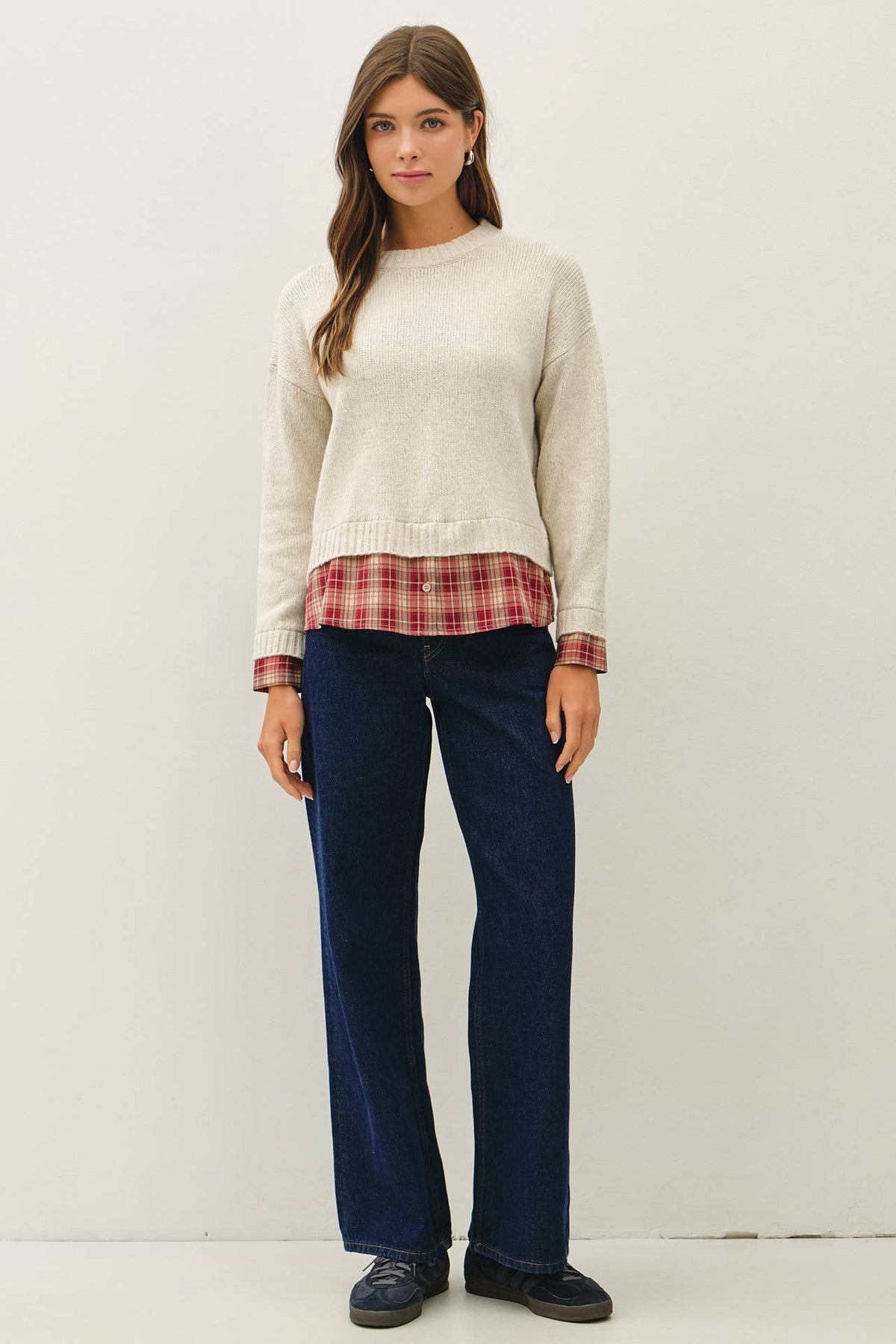 Fireside Layered Plaid Sweater