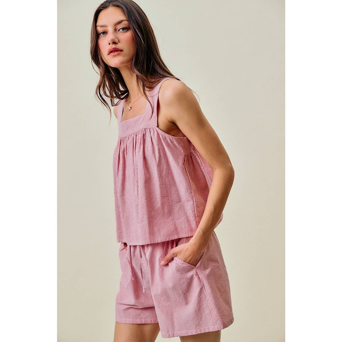 Stripe Tank with Tie Back