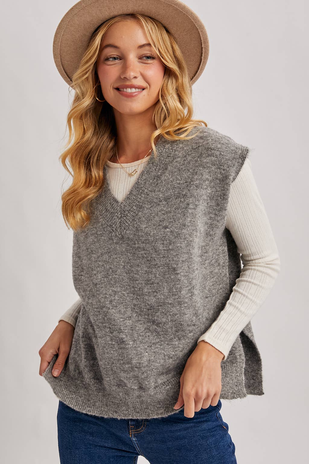 Oversized Knit Vest