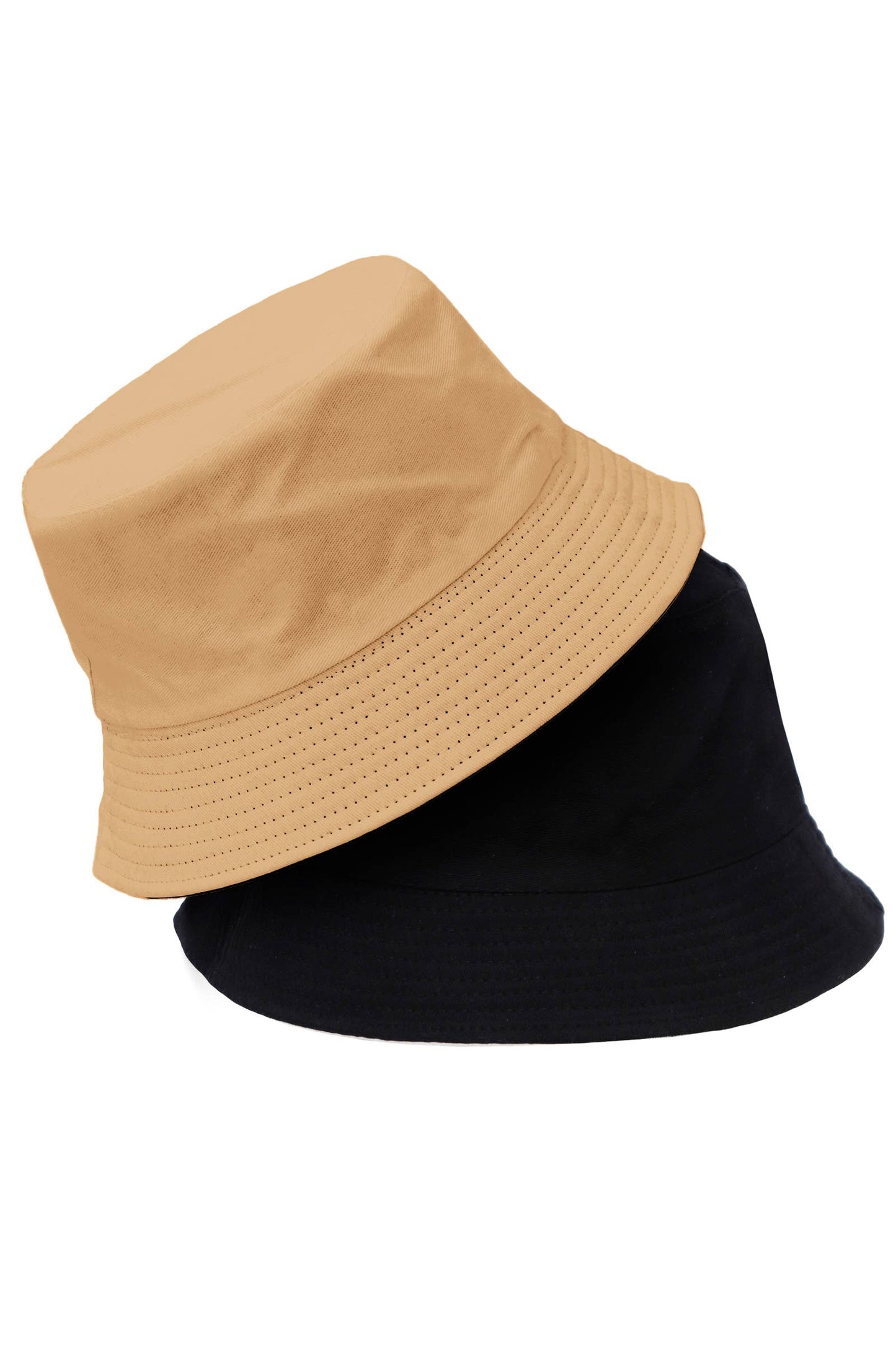 Solid Reversible Black Bottom Cotton Bucket Hat
