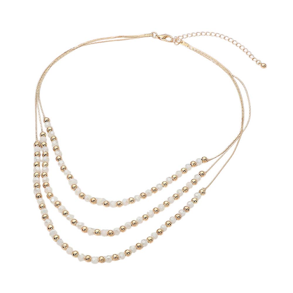 Layered Faceted Beaded Necklace