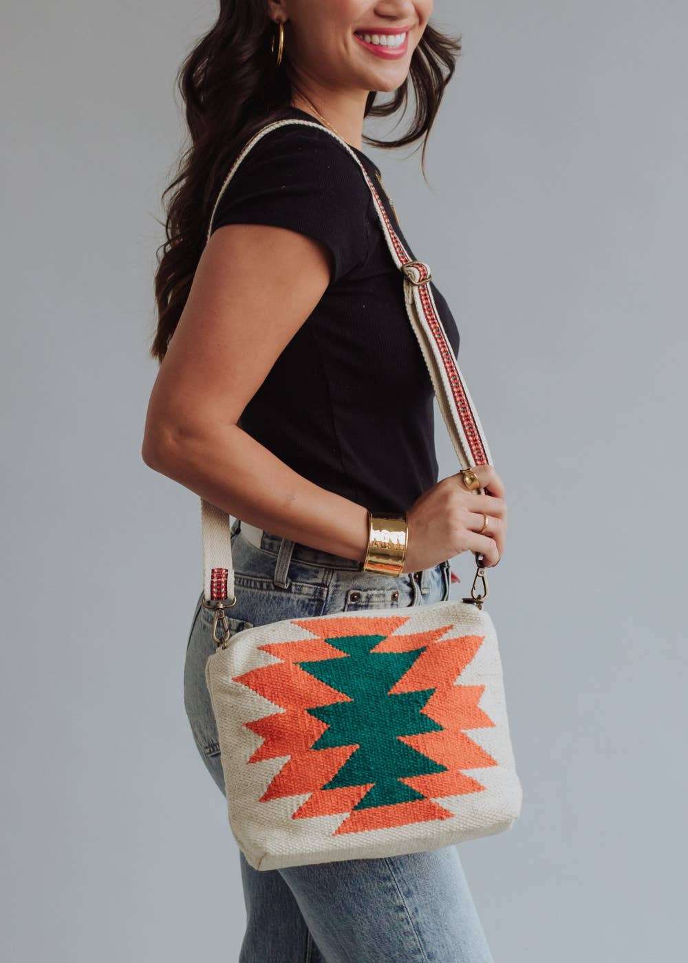 Orange Aztec Crossbody