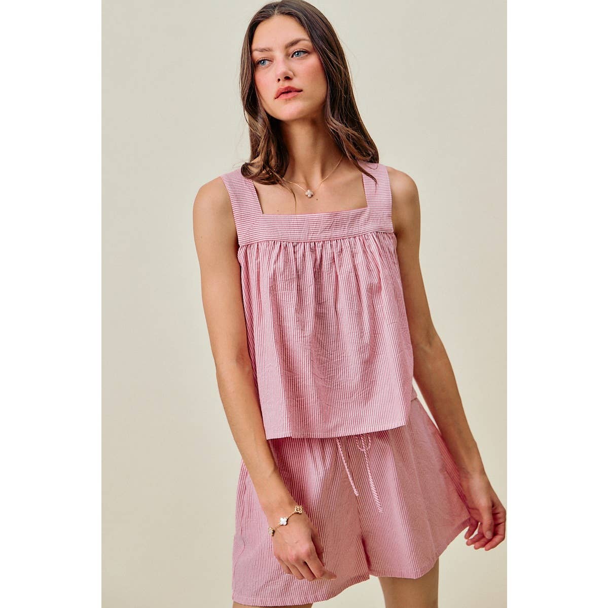 Stripe Tank with Tie Back