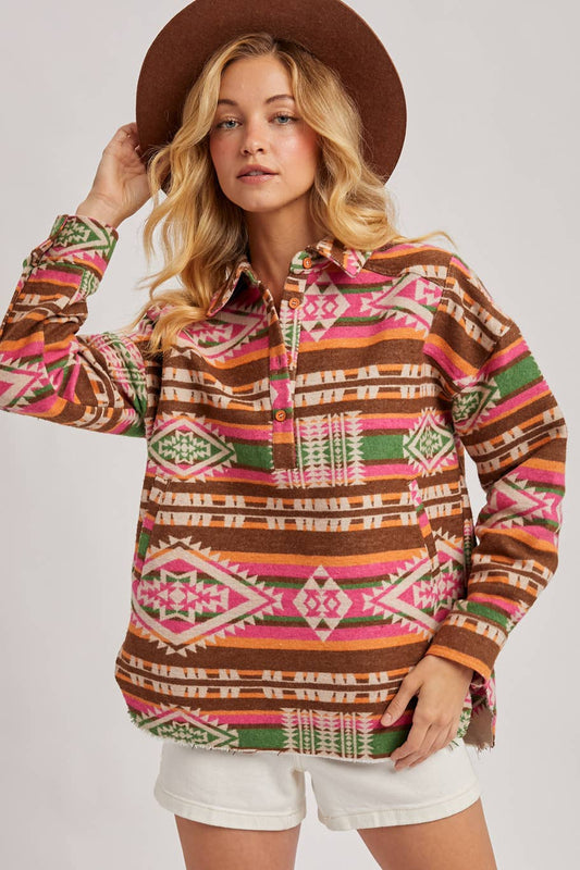 Durango Geometric Pullover Shacket