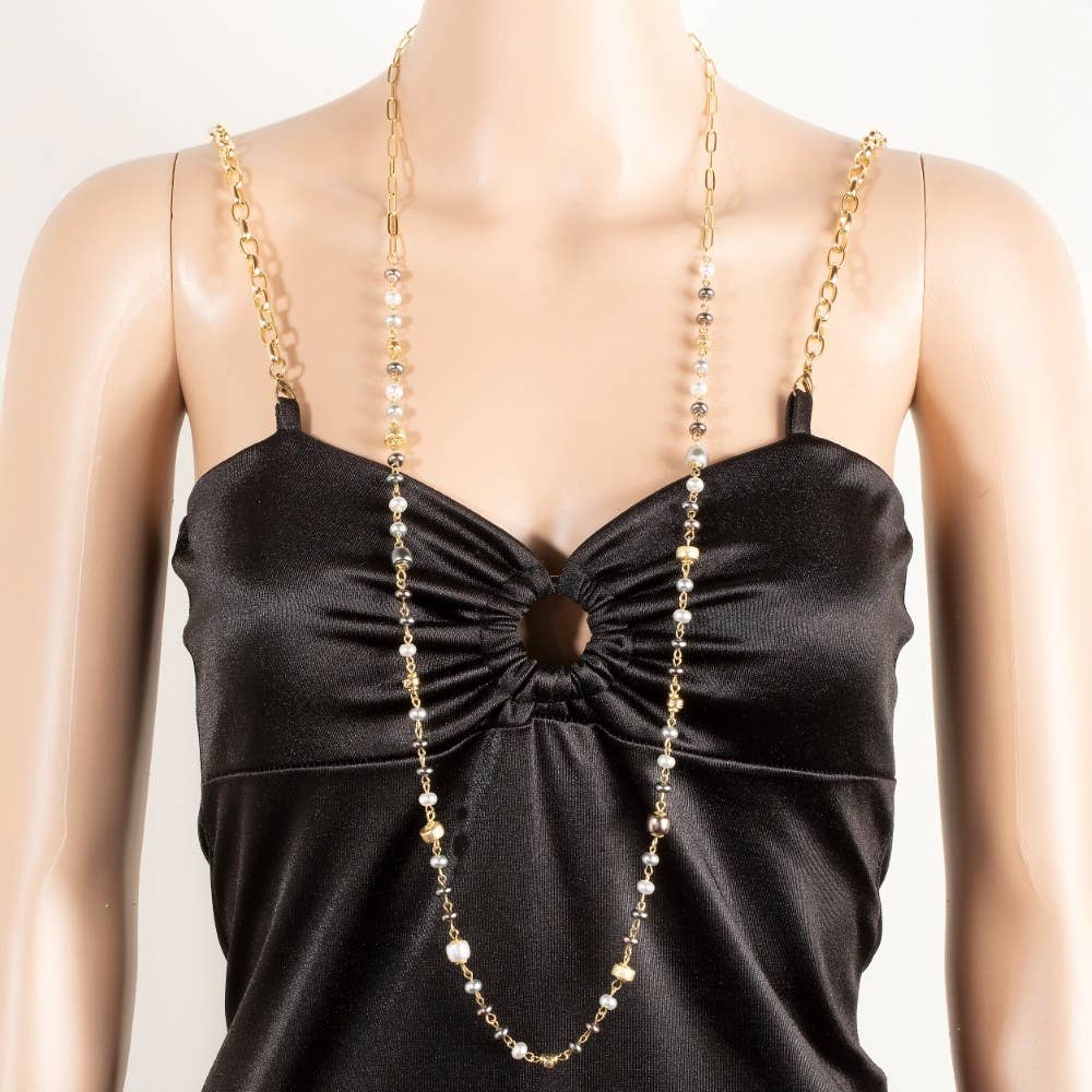 Assorted Beaded Long Chain Necklace