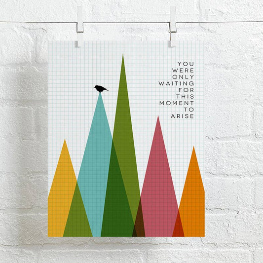 The Beatles | Blackbird modern song lyric art print