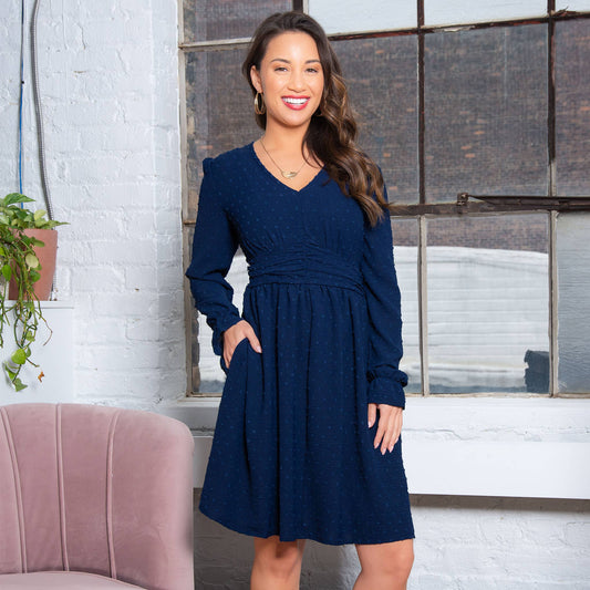 Swiss Dot Long Sleeve Dress