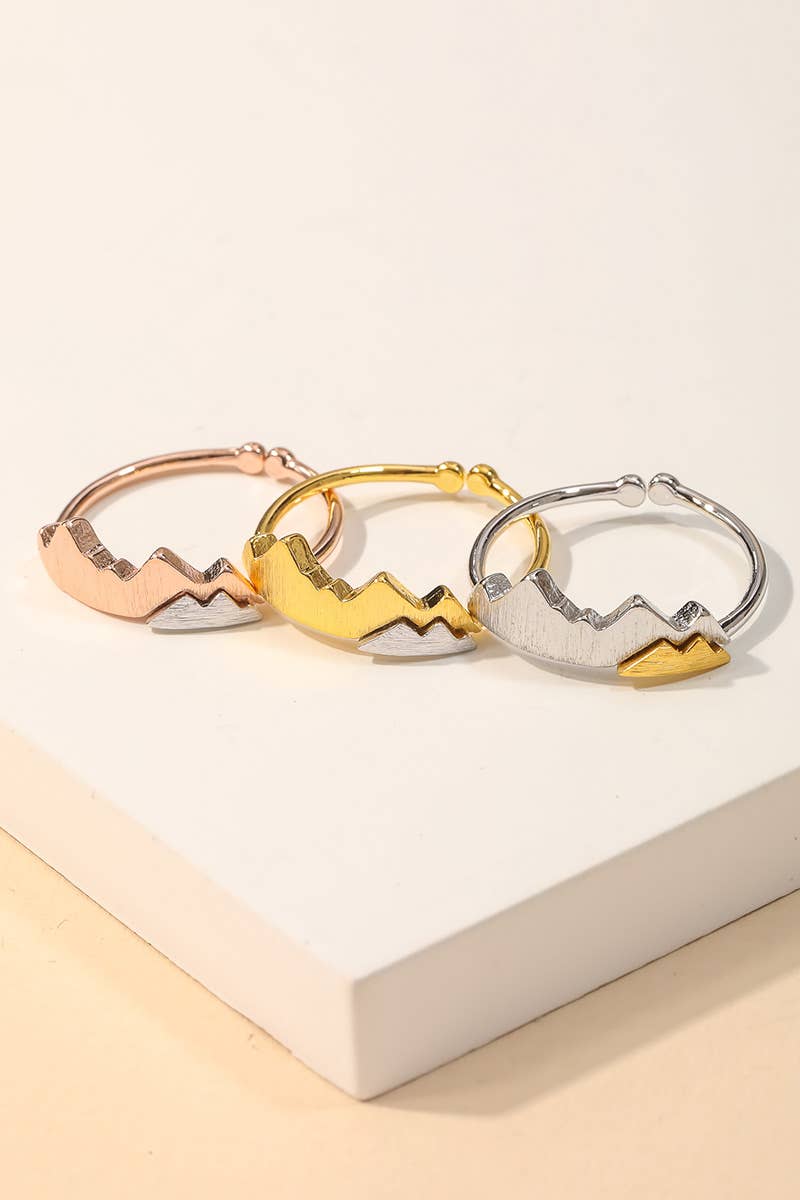 Gold Dipped Two Toned Mountain Adjustable Ring