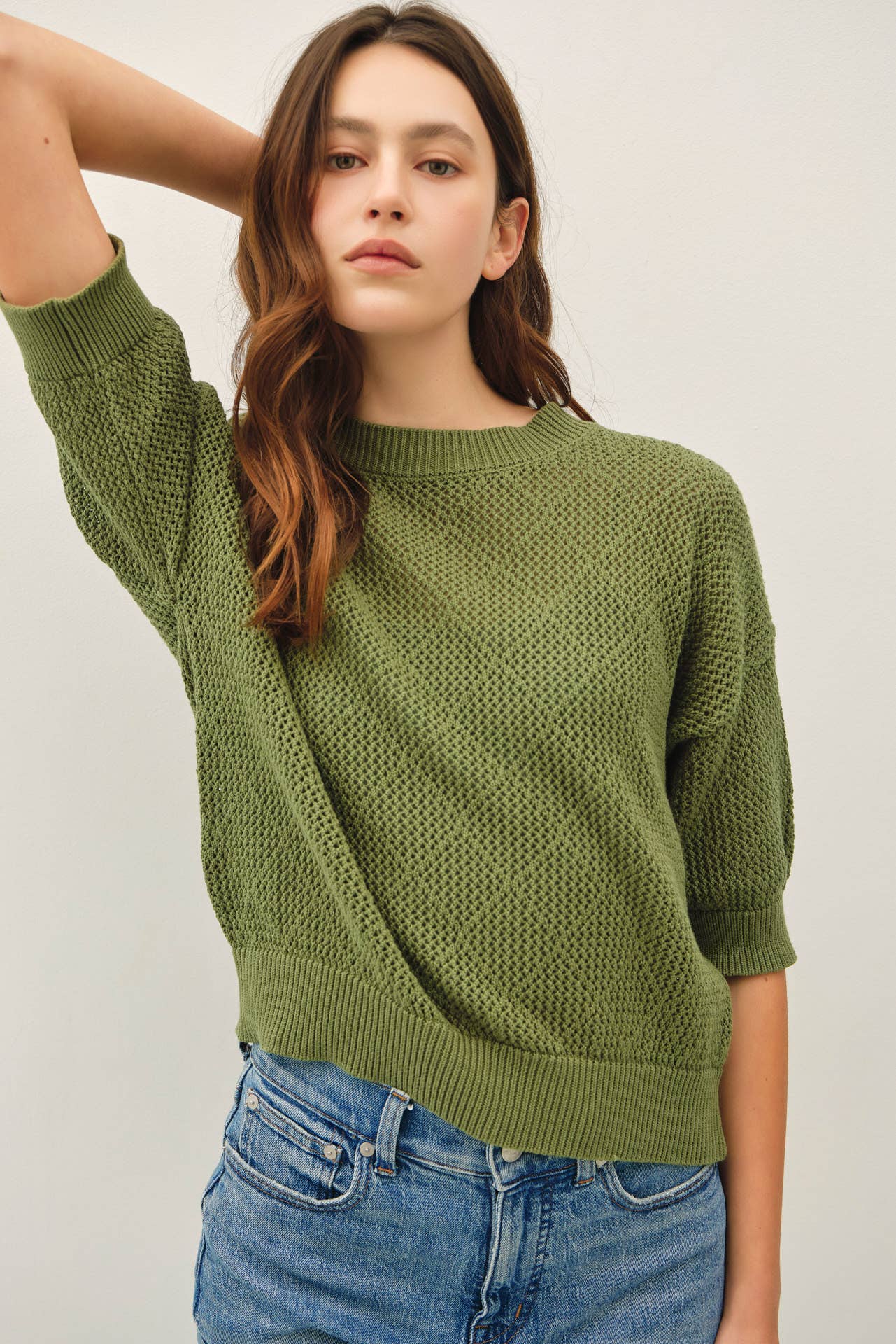 Diamond Stitch Crochet Sweater Blouse