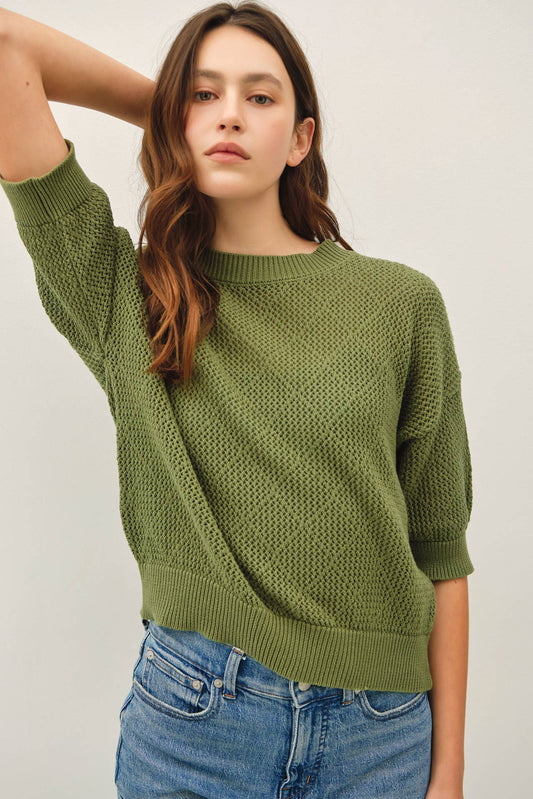 Diamond Stitch Crochet Sweater Blouse
