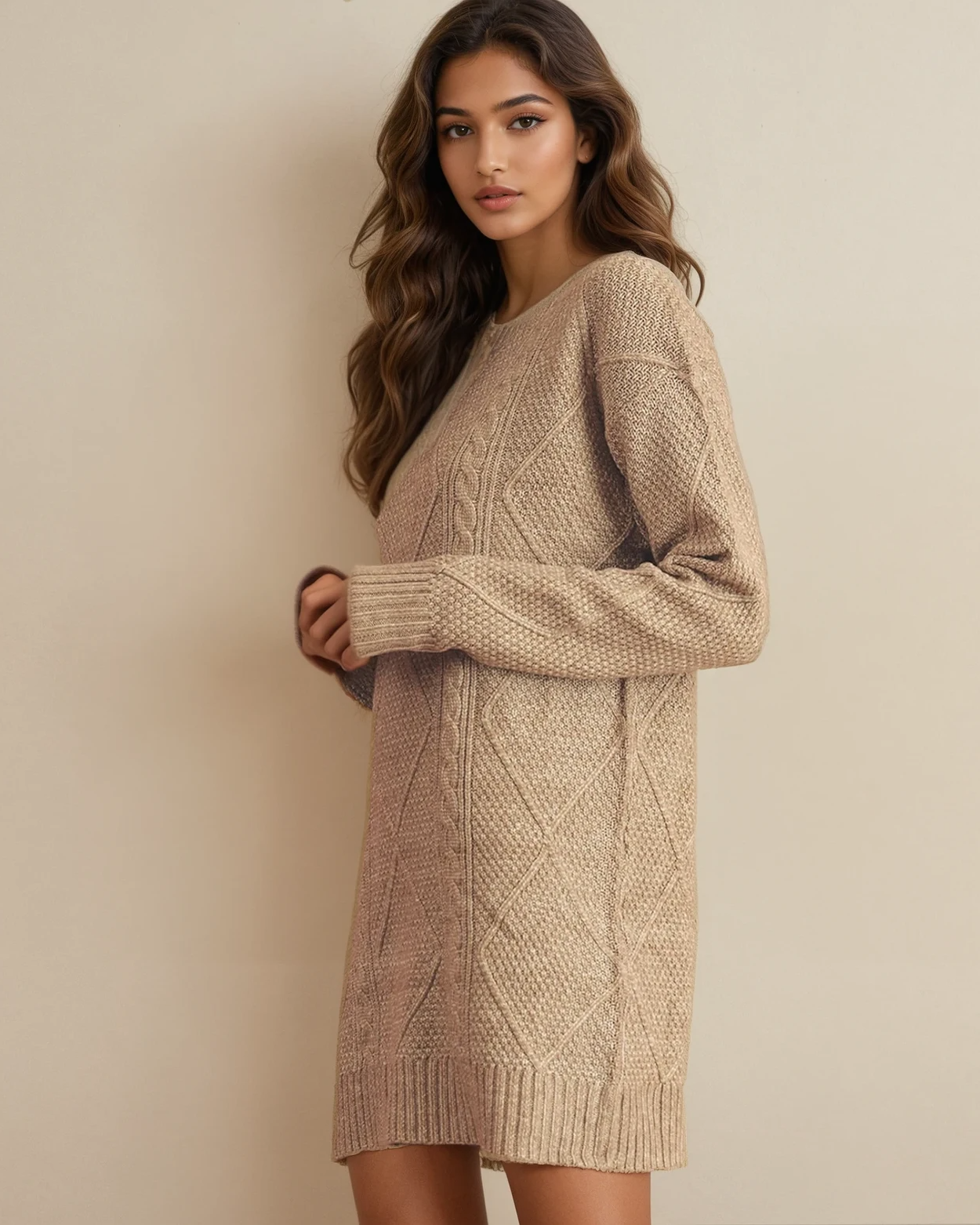 Cable Knit Sweater Dress