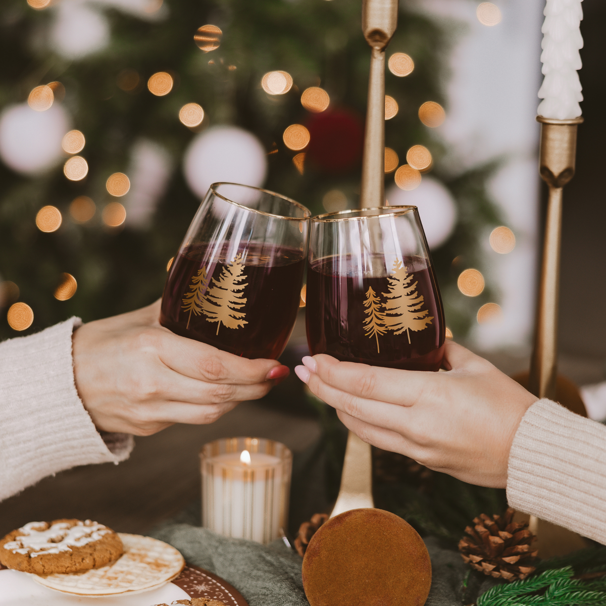 Trees Stemless Wine Glasses
