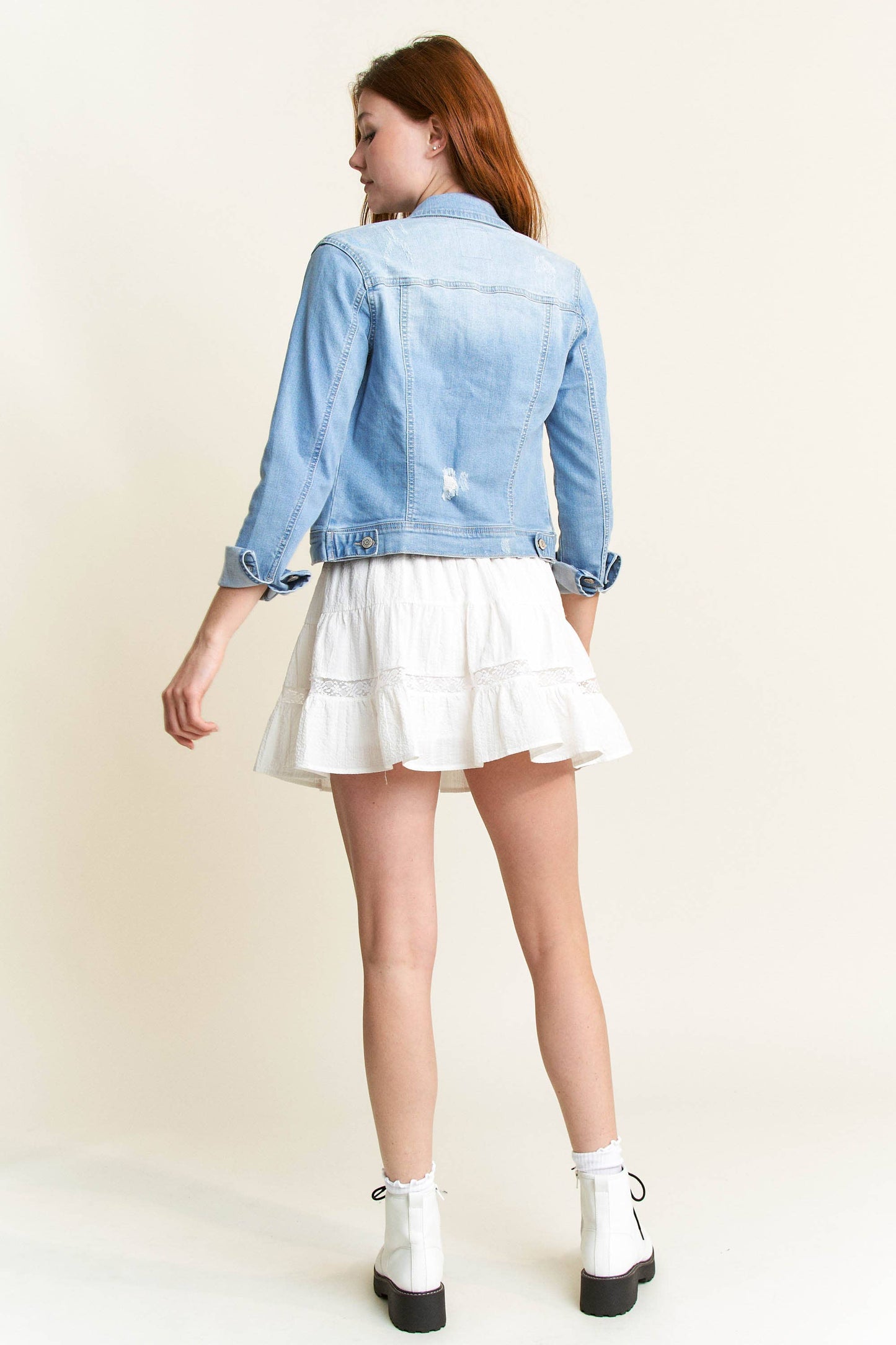 PRE PACK Classic Distressed Denim Jacket EJ2053