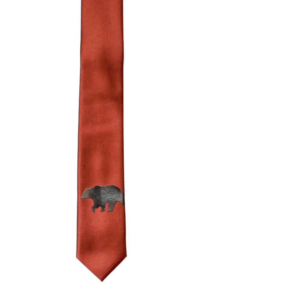 Brown Bear Skinny Tie