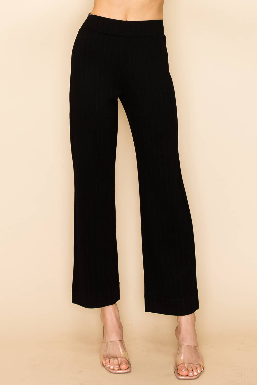 Black Casual Elastic Waist Pants