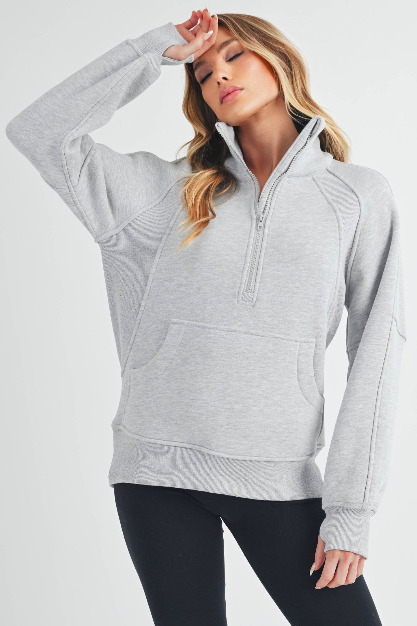 Long Dove Funnel Neck Half Zip