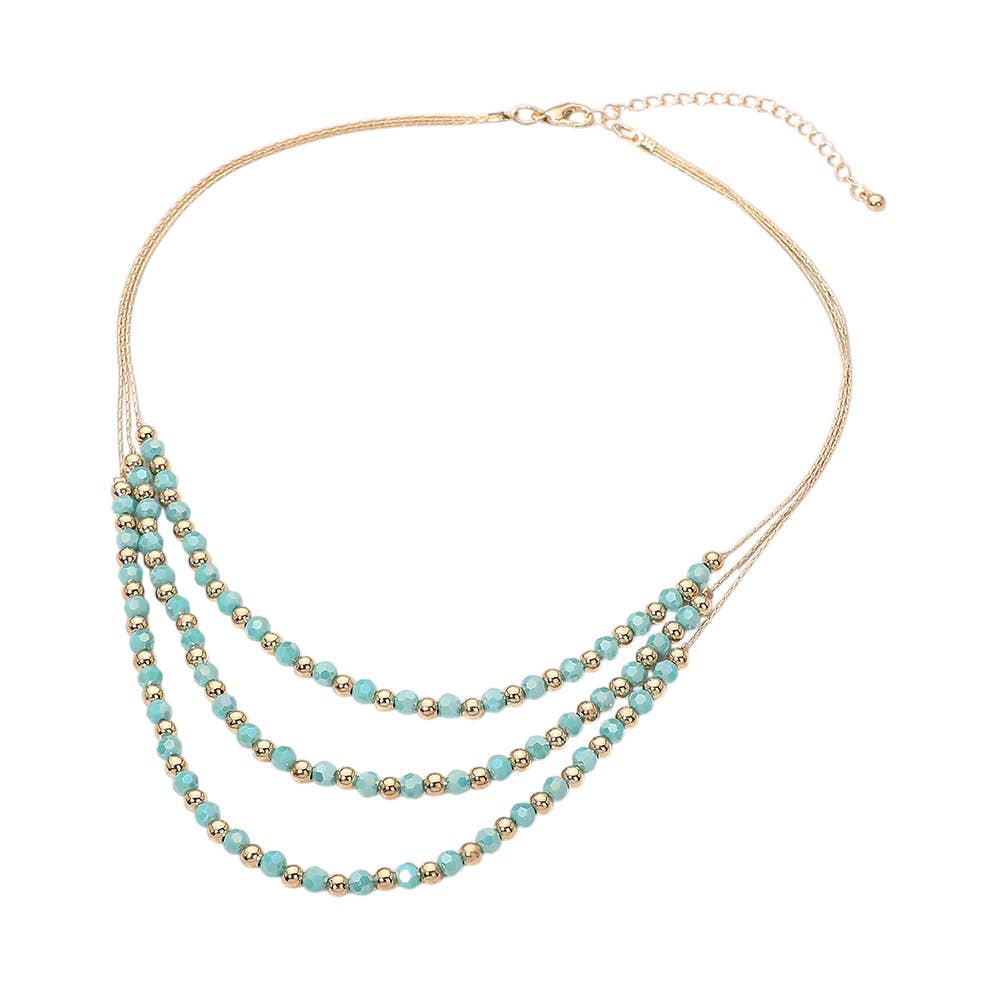 Layered Faceted Beaded Necklace