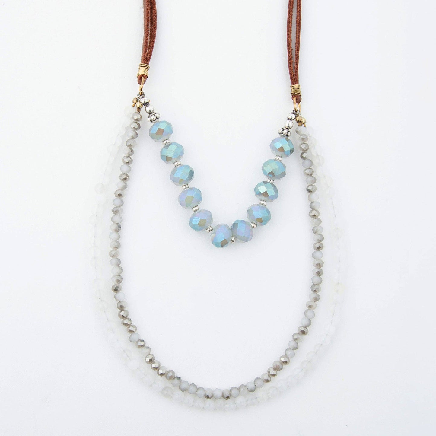 Multi Row Genuine Stone Necklace