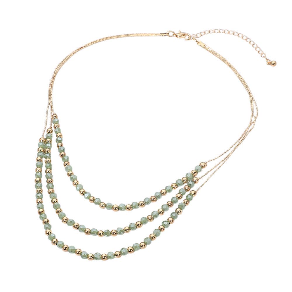 Layered Faceted Beaded Necklace