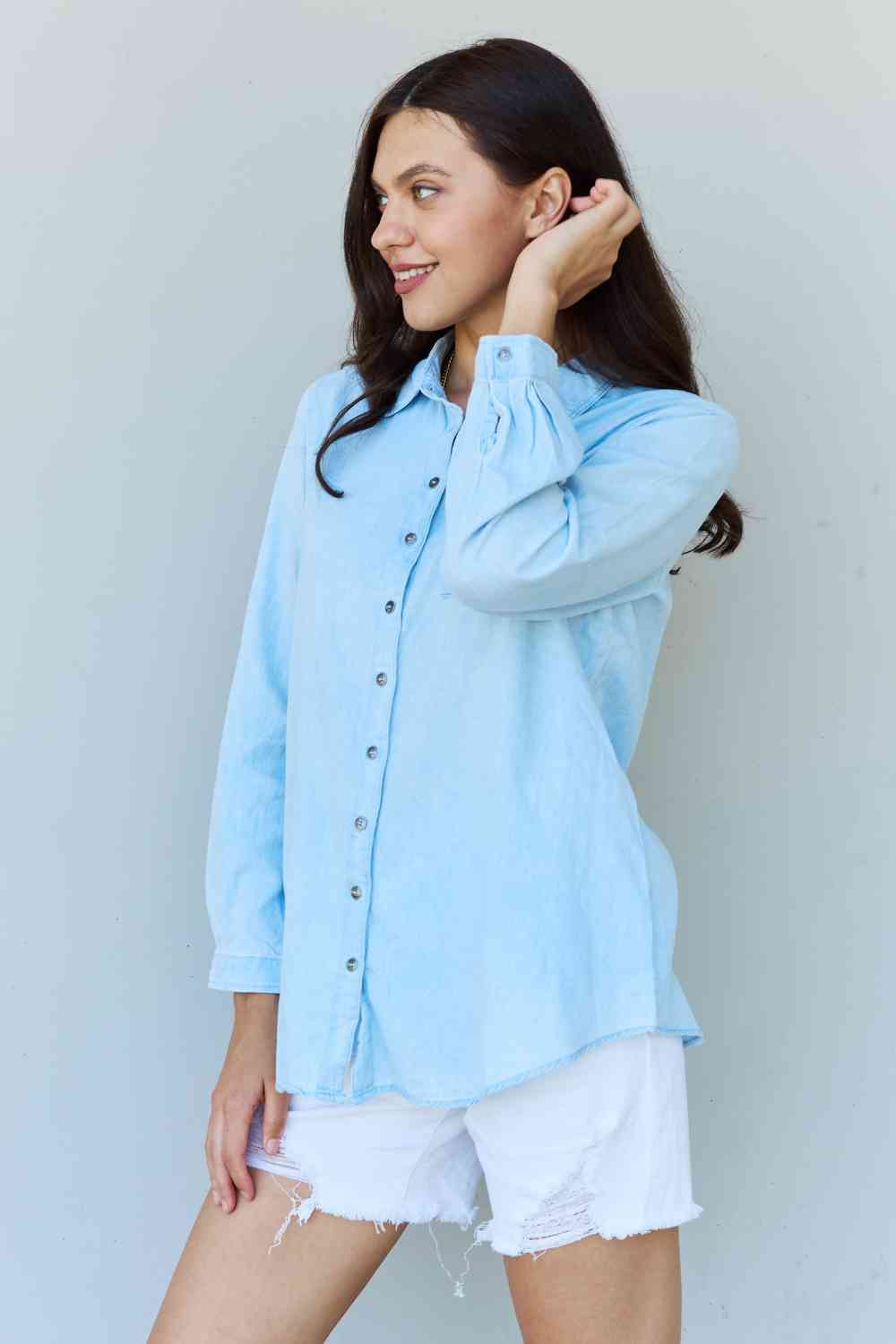 Blue Jean Baby Denim Button Down Shirt