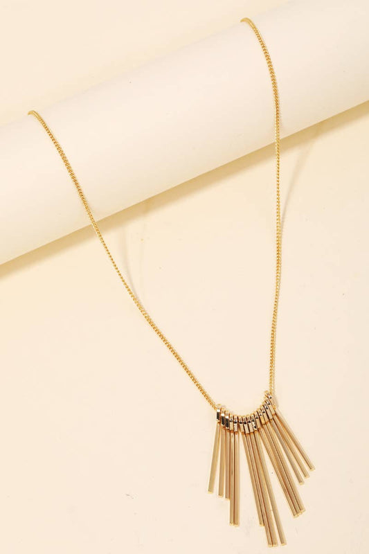 Bar Fringe Charm Necklace