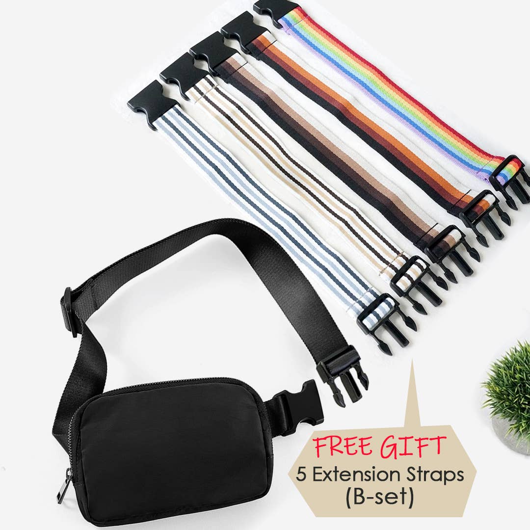 Fanny Pack Belt Bag w/ 5 extensions straps