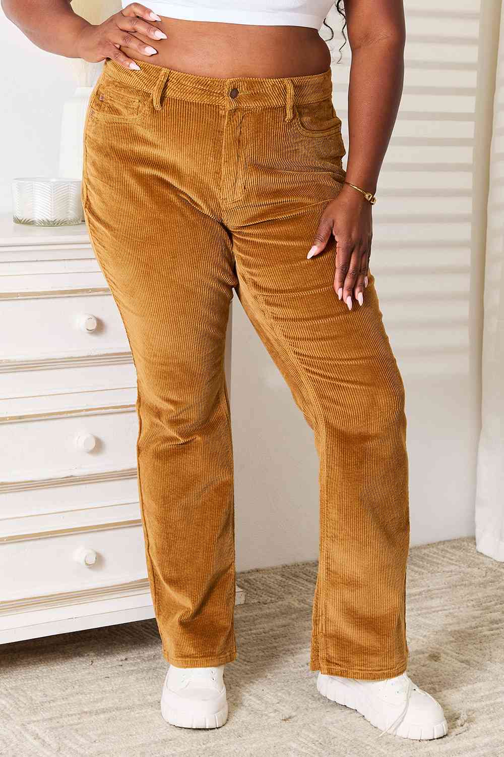 Mid Rise Corduroy Pants