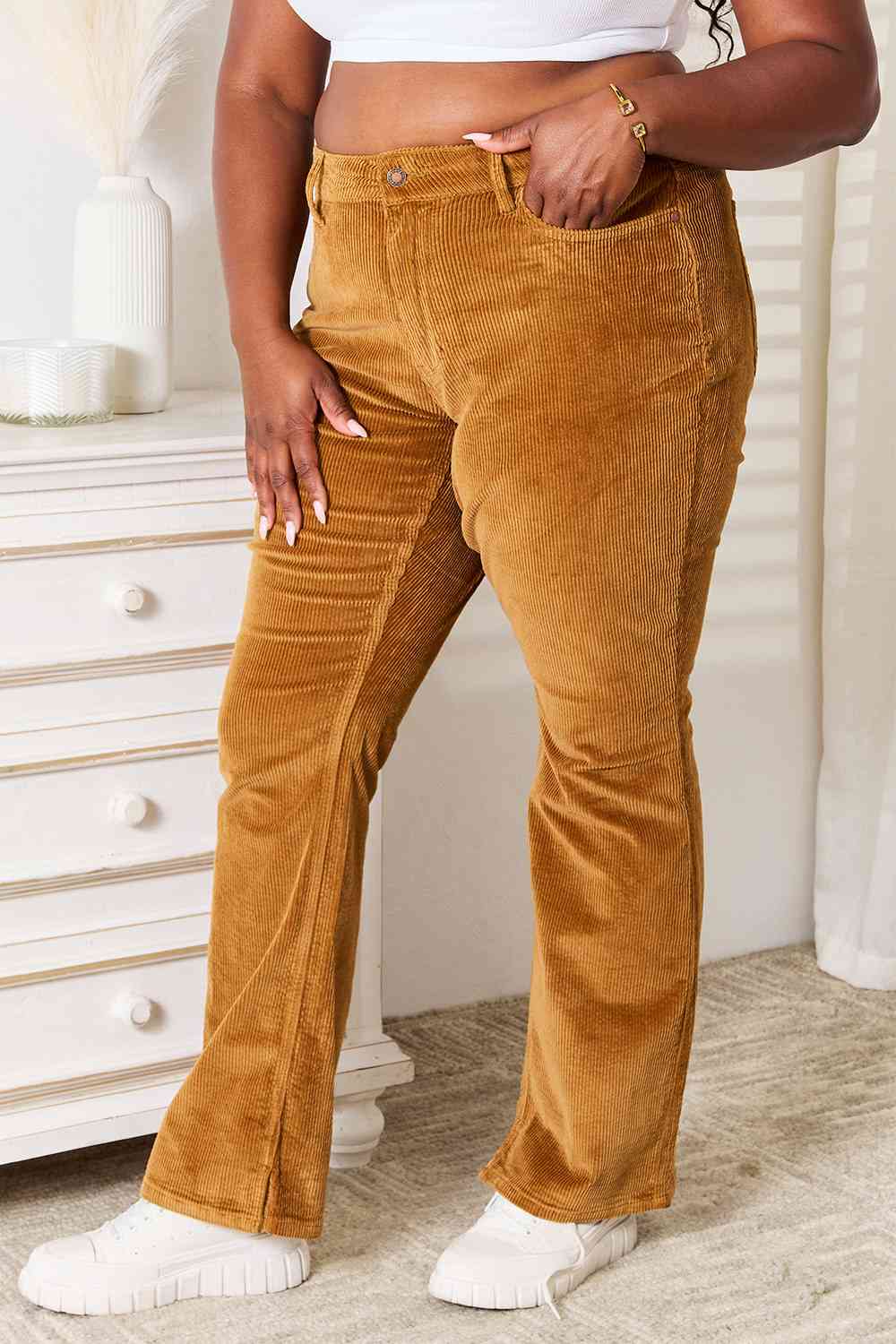 Mid Rise Corduroy Pants