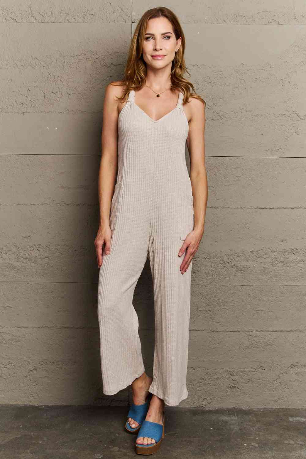 Don't Get It Twisted Rib Knit Jumpsuit