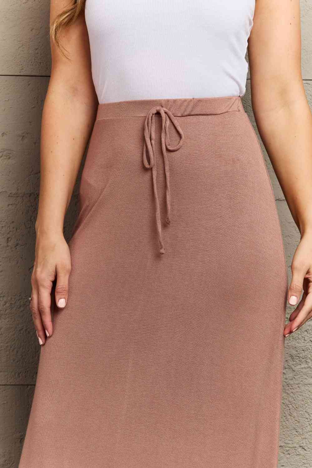 For The Day Flare Maxi Skirt in Chocolate