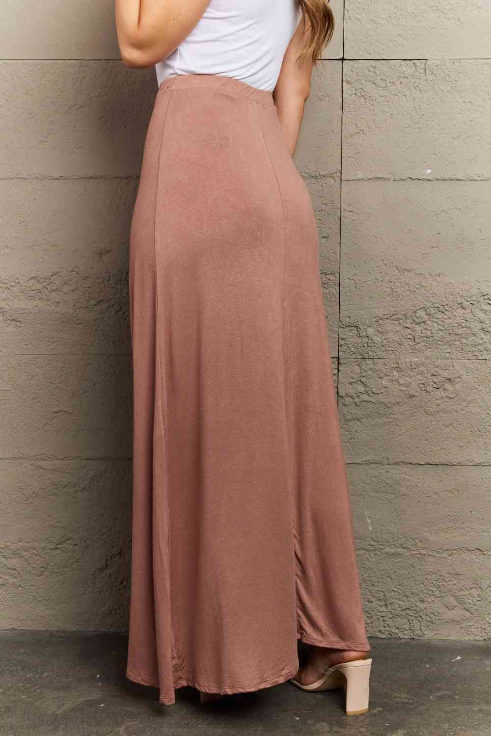 For The Day Flare Maxi Skirt in Chocolate