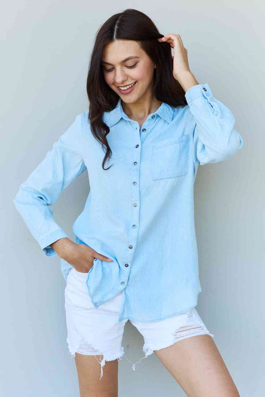 Blue Jean Baby Denim Button Down Shirt