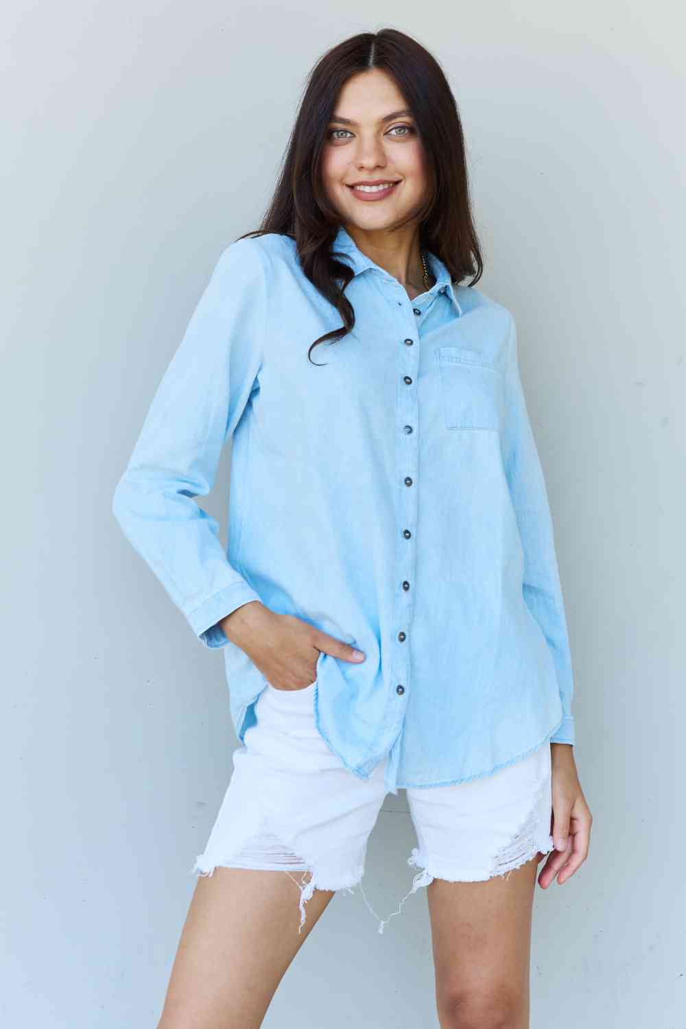 Blue Jean Baby Denim Button Down Shirt