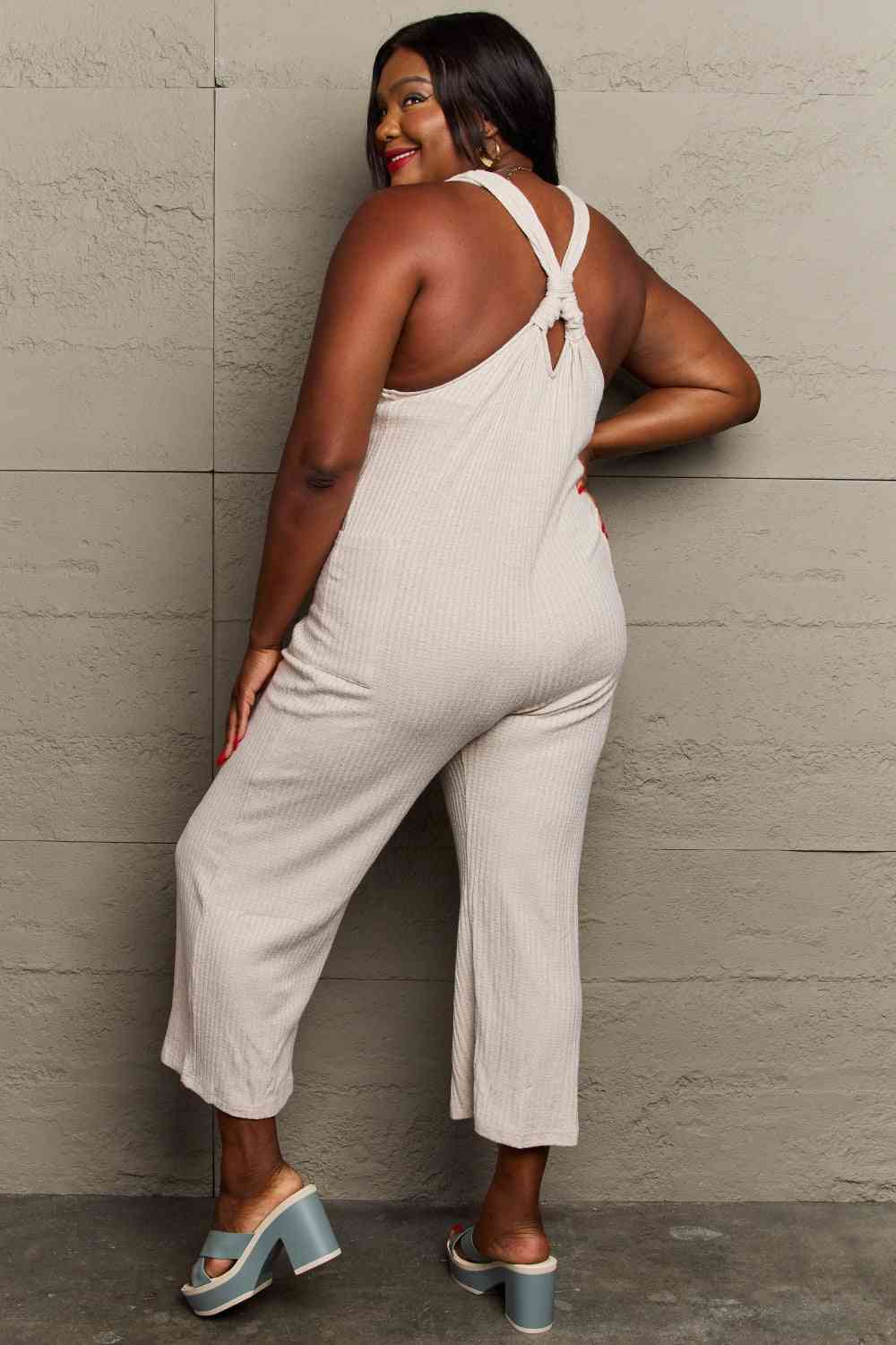 Don't Get It Twisted Rib Knit Jumpsuit