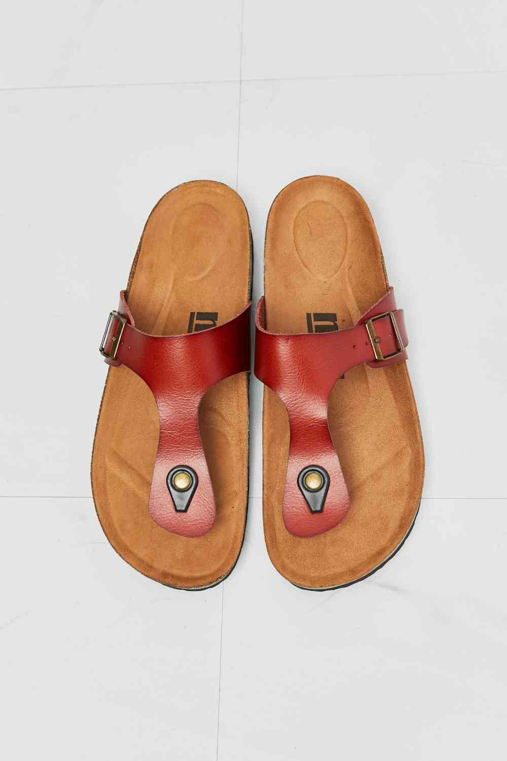 Drift Away T-Strap Flip-Flop in Red