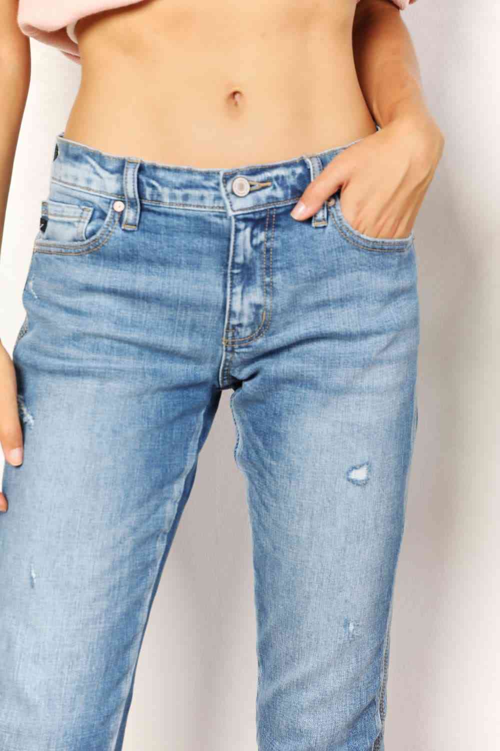 Mid Rise Slim Boyfriend Jeans