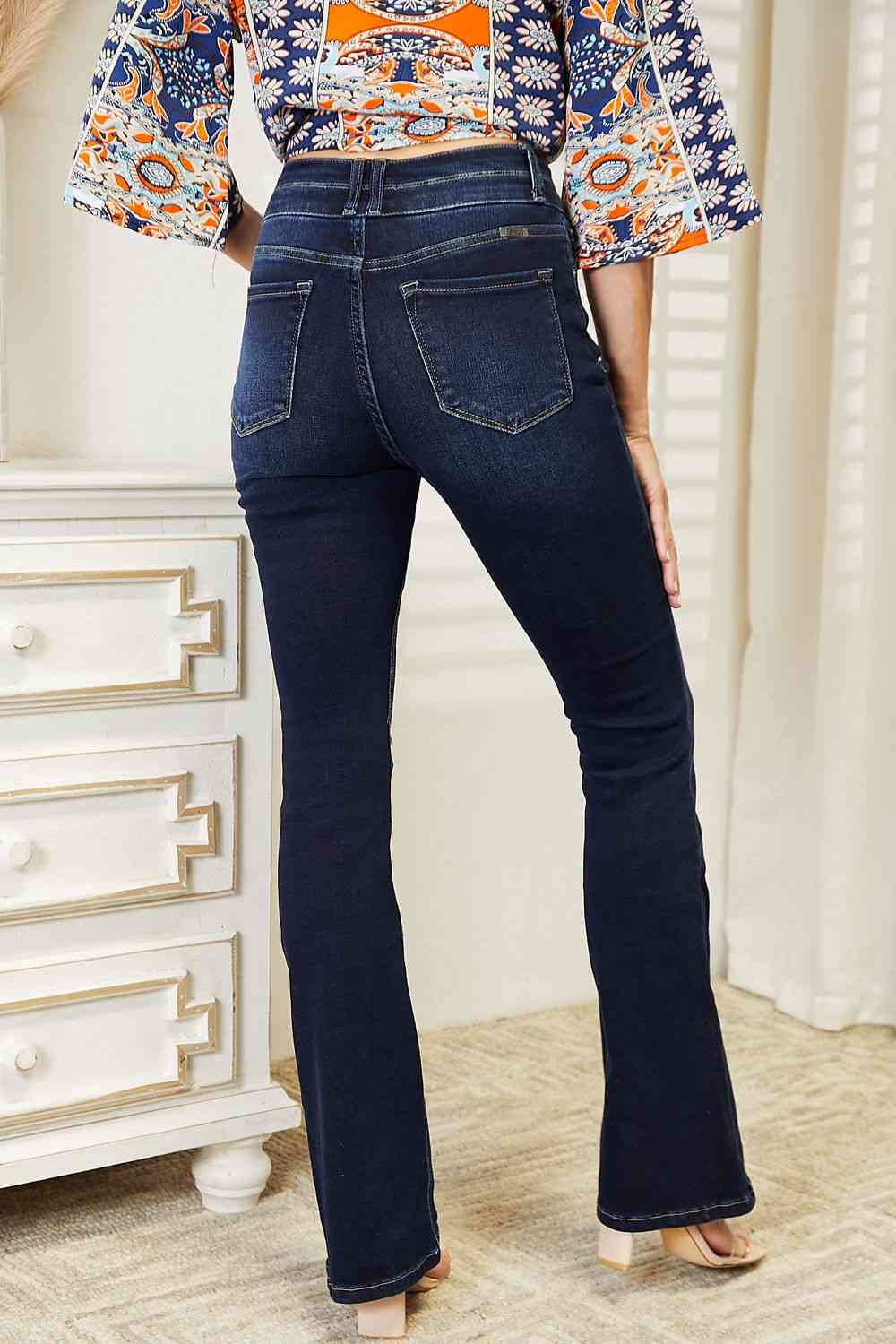 High Rise Wide Waistband Bootcut Jeans