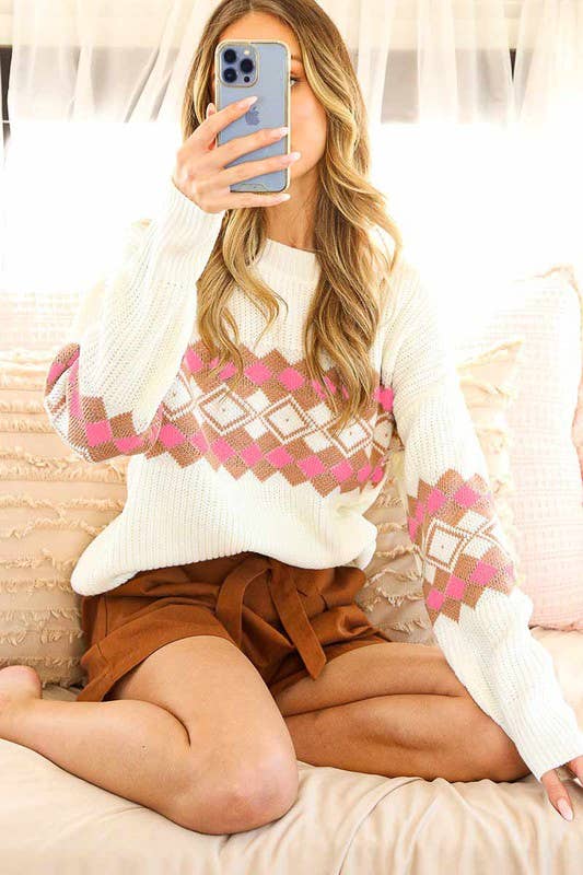 Checkerboard Pattern Sweater